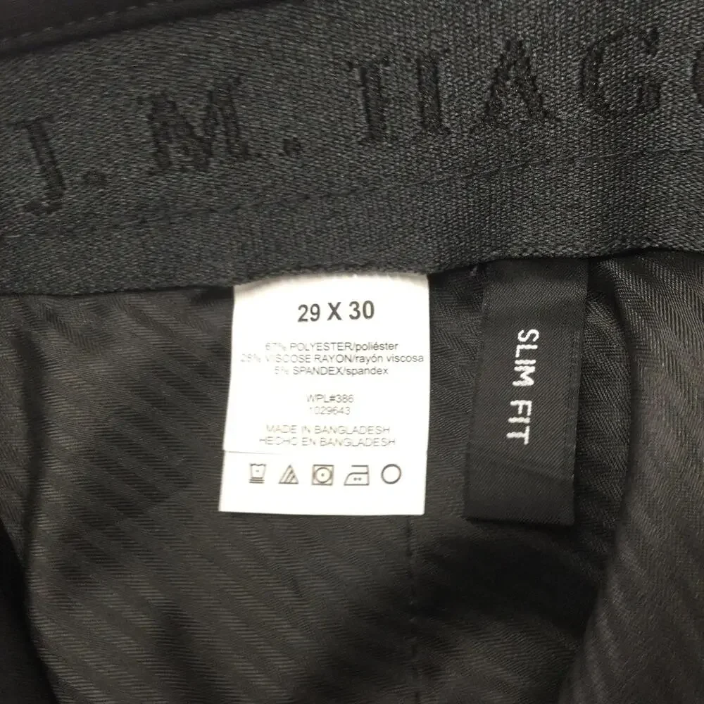 J.M. Haggar Pants Mens 29x30 Black Slim Fit Stretch Flat Front Dress Slacks